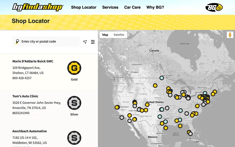 BG Find a Shop screen 2
