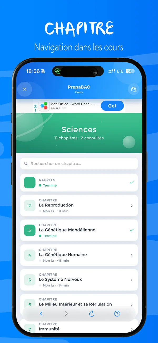PrepaBAC mobile screen 4